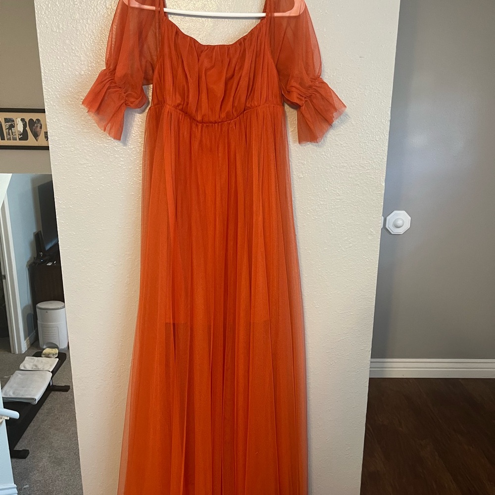 Ever Pretty Orange Maternity Dress - Picture 2 of 6